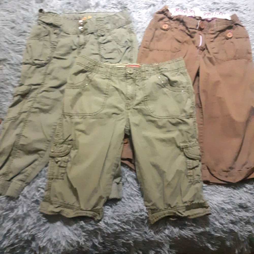 3 pairs cargo capri/shorts lot